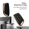 Keycare TPU key cover for MG Hector smart key | TP64 GOLD BLACK