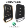 Keycare TPU key cover for MG Hector smart key | TP64 GOLD BLACK