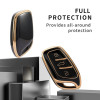 keycare TPU car Key Cover Compatible for MG ZS EV, Astor Smart Key | TP65 Gold  Black