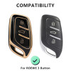 keycare TPU car Key Cover Compatible for MG ZS EV, Astor Smart Key | TP65 Gold  Black