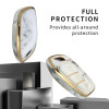 keycare TPU car Key Cover Compatible for MG ZS EV, Astor Smart Key | TP65 Marble