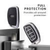 Keycare TPU Key Cover Compatible for Alcazar and Creta 2021 4 Button Smart Key | TP67 Silver Black