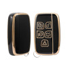 keycare TPU Key Cover and Keychain For Jaguar/Range Rover, Evoque, Velar, Discovery, LR4, Land Rover Sport XF XJ XE F-PACE F-Type 5 Button Smart Key | TP72 GOLD BLACK