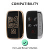 keycare TPU Key Cover and Keychain For Jaguar/Range Rover, Evoque, Velar, Discovery, LR4, Land Rover Sport XF XJ XE F-PACE F-Type 5 Button Smart Key | TP72 GOLD BLACK