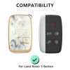 keycare TPU Key Cover and Keychain For Jaguar/Range Rover, Evoque, Velar, Discovery, LR4, Land Rover Sport XF XJ XE F-PACE F-Type 5 Button Smart Key | TP72 MARBLE