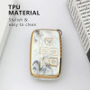 keycare TPU Key Cover and Keychain For Jaguar/Range Rover, Evoque, Velar, Discovery, LR4, Land Rover Sport XF XJ XE F-PACE F-Type 5 Button Smart Key | TP72 MARBLE