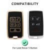 keycare TPU car Key Cover Compatible with 2018 2019 2020 2021 Range Rover Sport Evoque Velar Discovery Defender 5 Button Smart Key | TP73 Gold Black