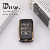 keycare TPU car Key Cover Compatible with 2018 2019 2020 2021 Range Rover Sport Evoque Velar Discovery Defender 5 Button Smart Key | TP73 Gold Black