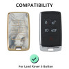keycare TPU car Key Cover Compatible with 2018 2019 2020 2021 Range Rover Sport Evoque Velar Discovery Defender 5 Button Smart Key | TP73 Marble