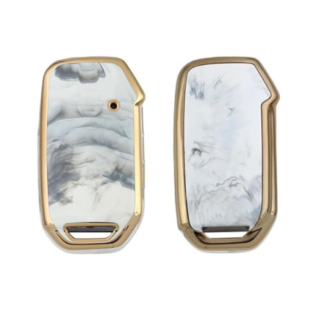 keycare TPU key cover compatible for Seltos, Sonet 2023 onwards smart key | TP77 MARBLE