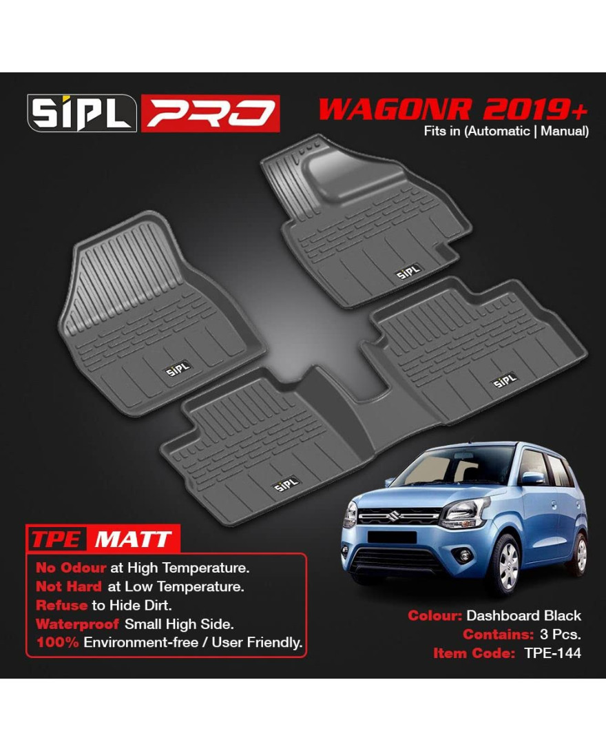 SIPL Premium 3D TPE Car Mats for Wagonr 2019+