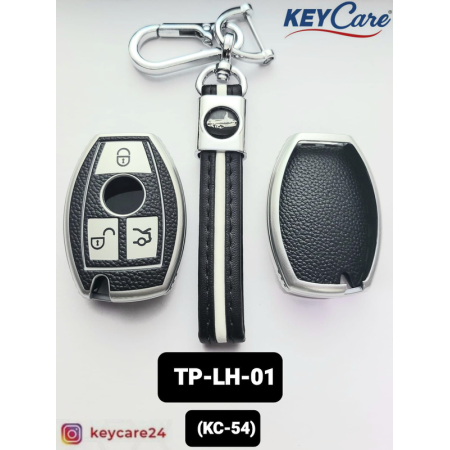 Key Care Key Cover with Key Chain Kc54 | Black Silver TPU L TP LH 01