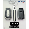 Key Care Leathet TPU Key Cover with Key Chain For Hyundau i20 and Verna | Black Silver TPU L TP LH 18