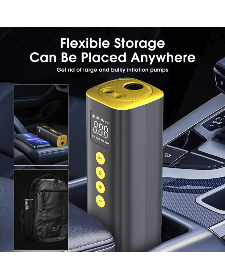 Stellar Drive TP-X1 Mini Car Tyre Inflator for Car & Bike | 150 PSI | Portable Air Pump | 3M Power Cord Tyre inflator | Light Weight, High-Speed Motor | 12V | 15L/min | Low Noise & Vibration