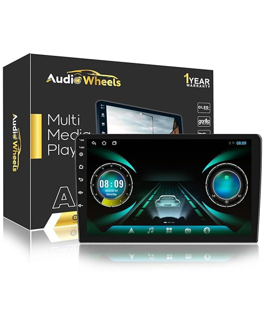 Audio Wheels TS7 Android Car Stereo with 1GB/32GB RAM & ROM Touch Screen Car Radio/BT/GPS Navigation Car Multimedia Audio and Video Player | 10 Inch Android Screen