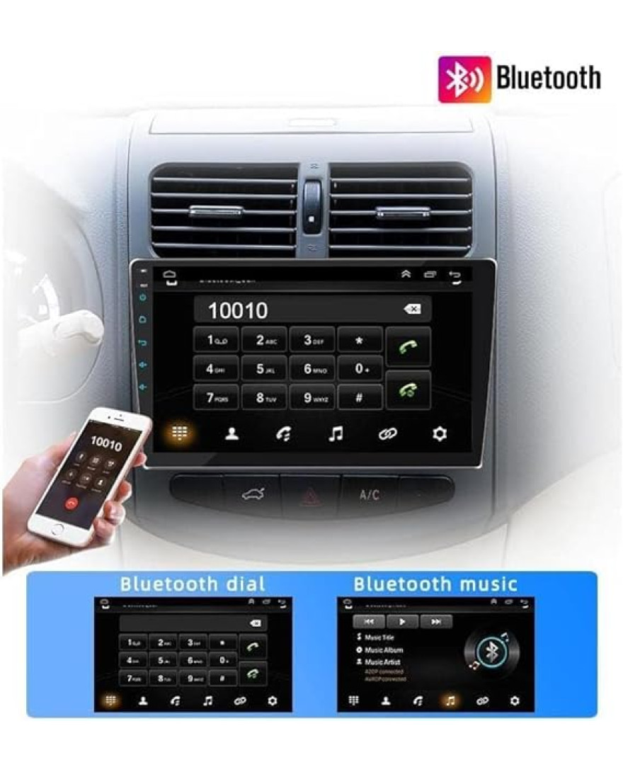 Audio Wheels TS7 Android Car Stereo with 1GB/32GB RAM & ROM Touch Screen Car Radio/BT/GPS Navigation Car Multimedia Audio and Video Player | 10 Inch Android Screen