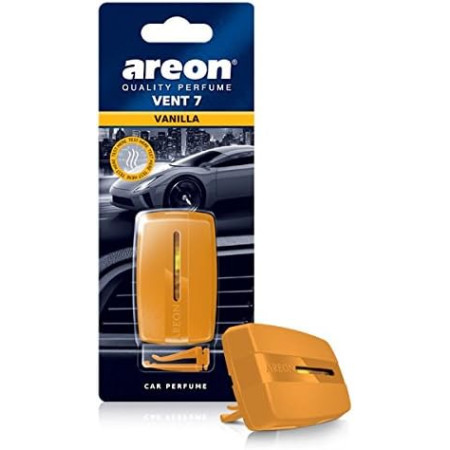 AREON Vent 7 Car Perfume Vent Clip AC and Fan Air Freshener, Vanilla Scent | V704