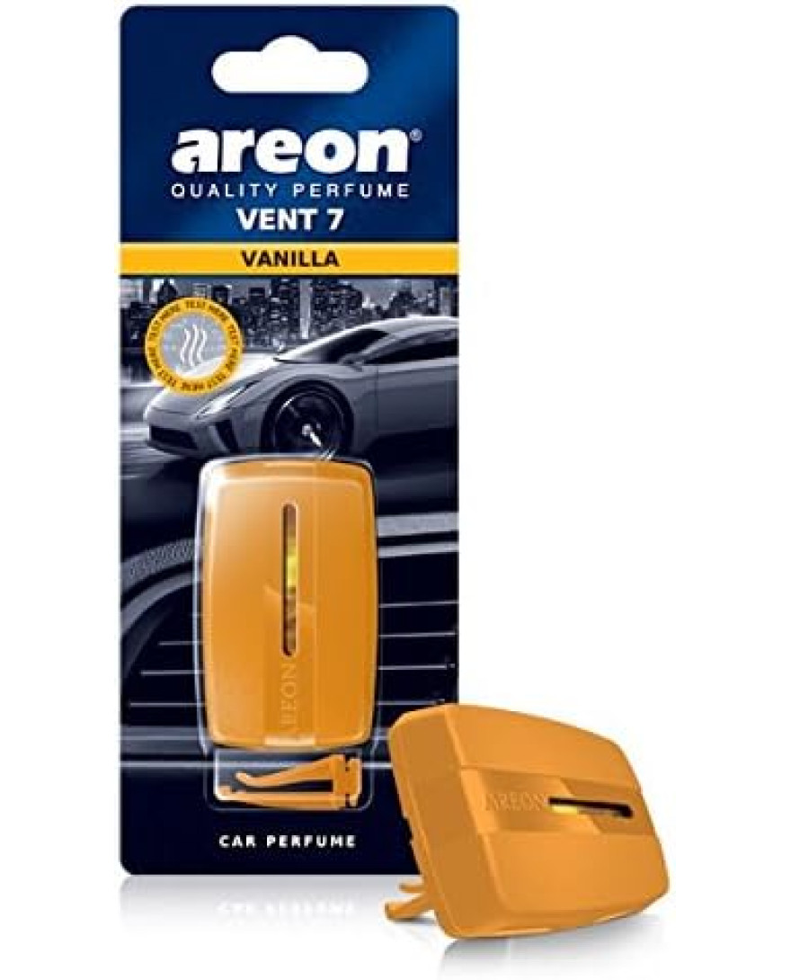 AREON Vent 7 Car Perfume Vent Clip AC and Fan Air Freshener, Vanilla Scent