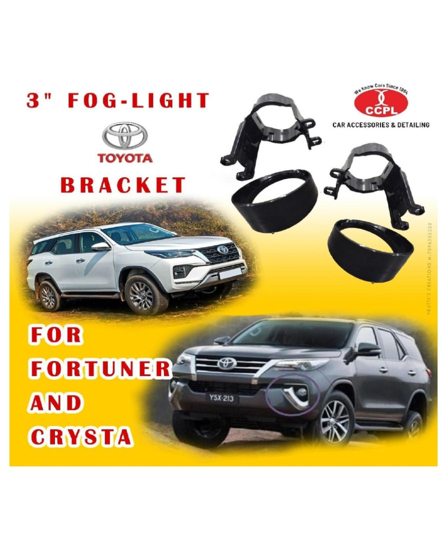 VV 20 | 3 Inch Universal Projector Mounting Bracket | TOYOTA Fortune And Crysta | ABS Plastic Bracket | Set of 2 Pcs