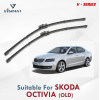 V Series Front Wiper Blade Suitable For Skoda Octivia Old | SIZE RH 24 Inch / LH 19 Inch | Pack of 2