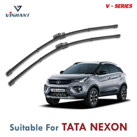 V Series Front Wiper Blade Suitable For TATA Nexon | SIZE RH 24 Inch / LH 14 Inch | Pack of 2 V Series Front Wiper Blade Suitable For TATA Nexon | SIZE RH 24 Inch / LH 14 Inch | Pack of 2