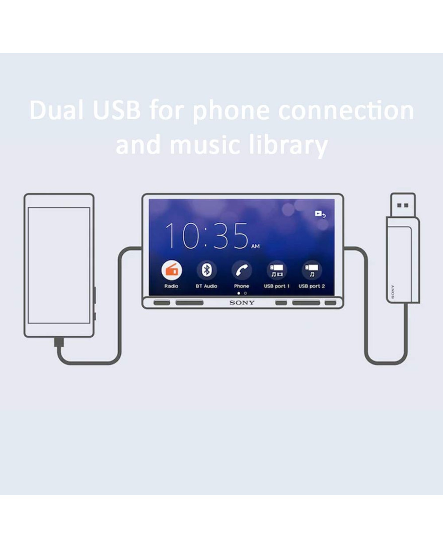 Sony XAV AX-5500 17.6-cm (6.95) Capacitive Touch Screen Bluetooth Media Receiver with Android Auto, Apple Car Play and WebLink