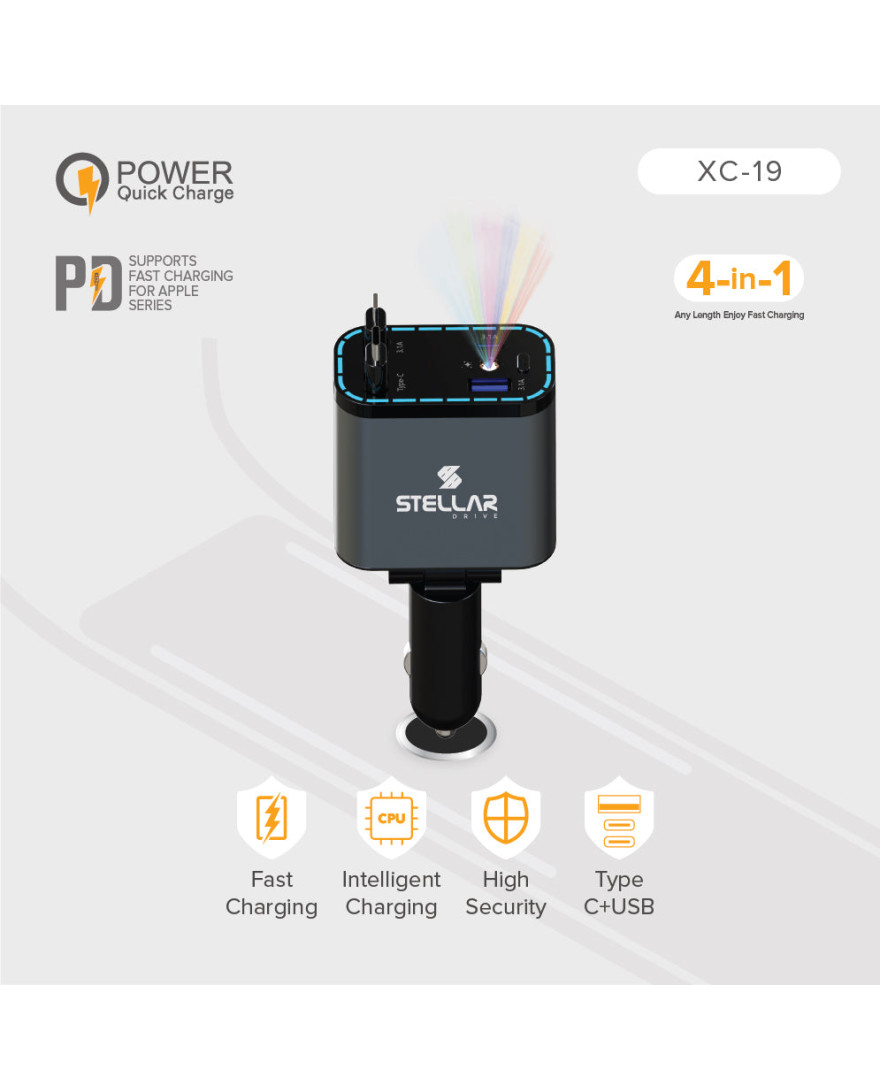 STELLAR DRIVE XC-19 | 4-in-1 Starry Light Mobile Charger | 90W