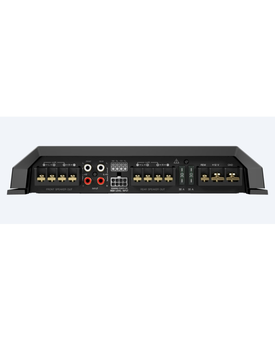 Sony Car Amplifier XM GS4 4 Channel / 3 Channel / 2 Channel Amplifier | Black | Low Pass Filter and high Pass Filter, 2 Year Warranty
