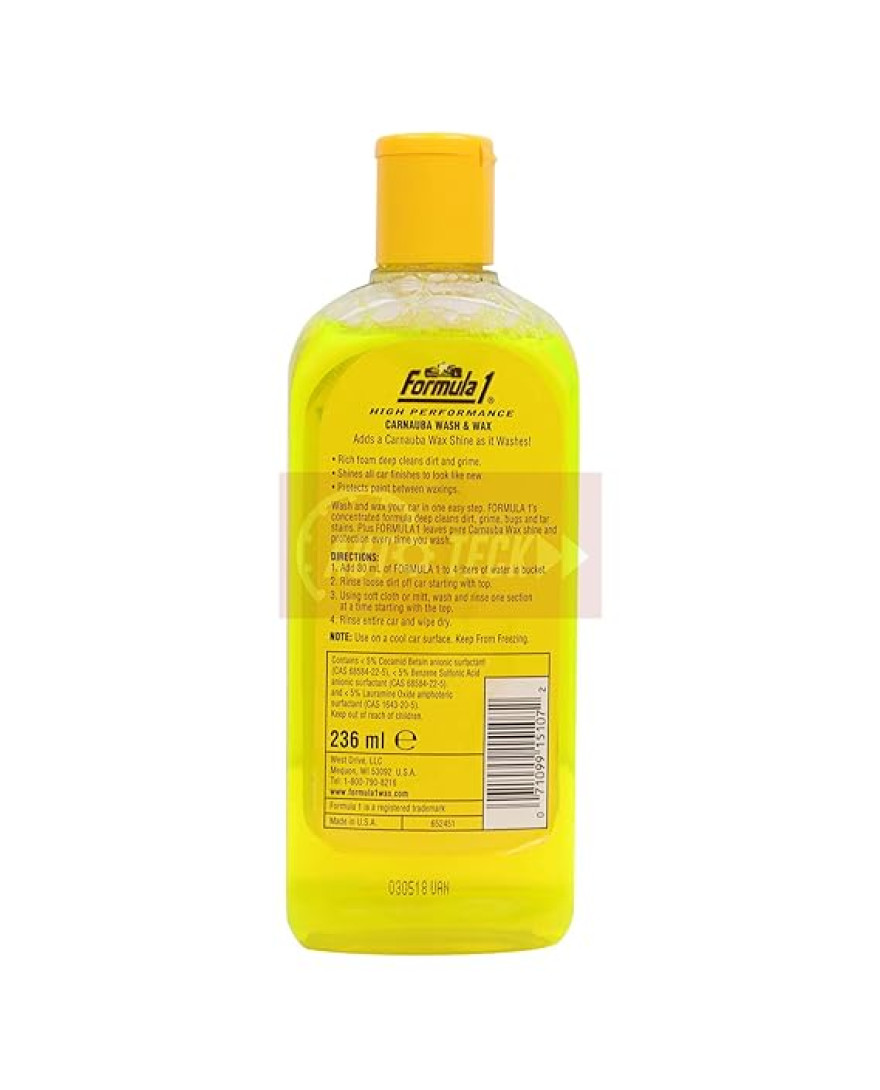 Formula 1 Carnauba Wash and Wax 236 ml | 615107 | Made In USA