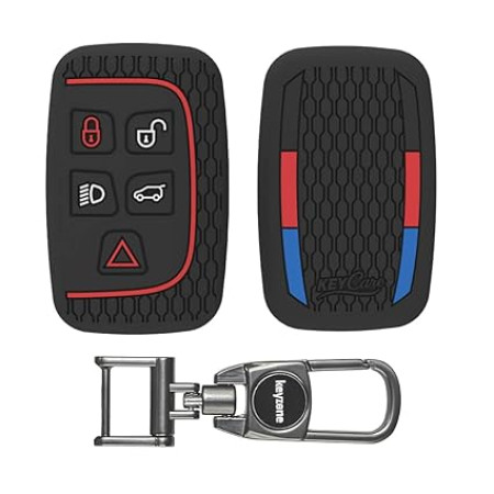 Keycare Silicone Key Cover KC72 fit for Jaguar XF XJ XE F-PACE F-Type Range Rover Evoque Velar Discovery LR4 Land Rover Sport 5 Button Smart Key | Black Keycare Silicone Key Cover KC72 fit for Jaguar XF XJ XE F-PACE F-Type Range Rover Evoque Velar Discovery LR4 Land Rover Sport 5 Button Smart Key | Black