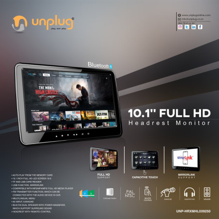 Unplug ABS Plastic Car Headrest Monitor